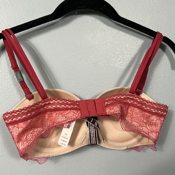 Victoria Secret Bra, 32B Very Sexy, Multi Way, Pink, Lace, Strapless- NWT - Picture 4 of 8